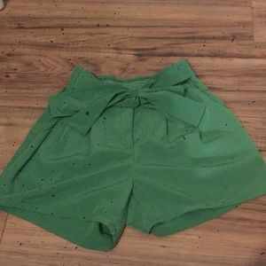 Green tie shorts